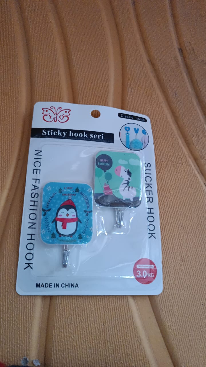 Multipurpose Strong Cartoon Hook Self-Adhesive hooks (2 Pc Set) Multipurpose Strong Cartoon Hook Self-Adhesive hooks (2 Pc Set)
